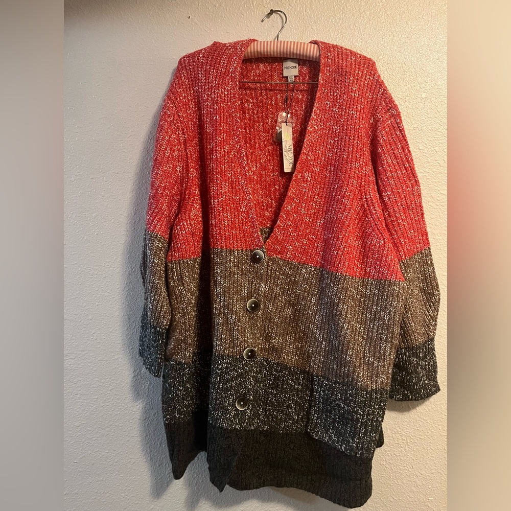 New Nic and Zoe Multicolor Cardigan Sweater 3x